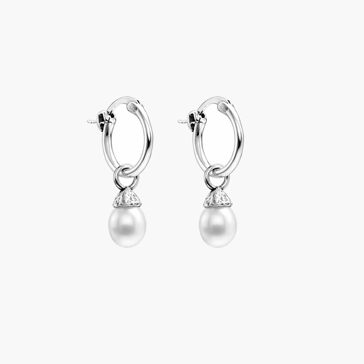Freshwater Pearl Sterling Silver Earring-Earring-Kompsós