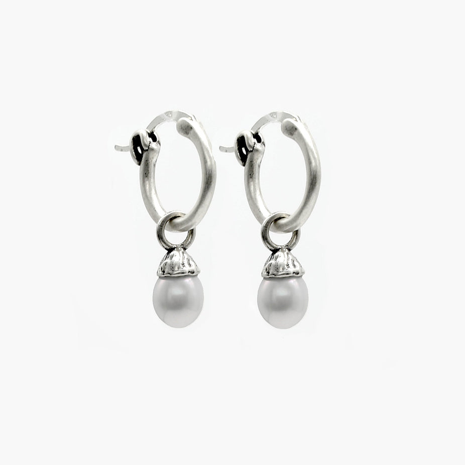 Freshwater Pearl Sterling Silver Earring-Earring-Kompsós