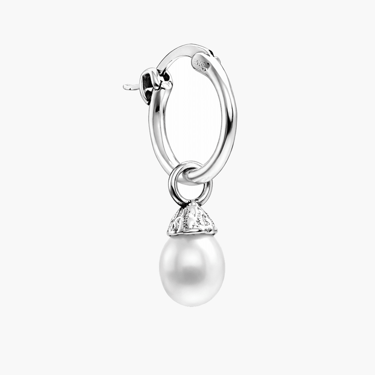 Freshwater Pearl Sterling Silver Earring-Earring-Kompsós