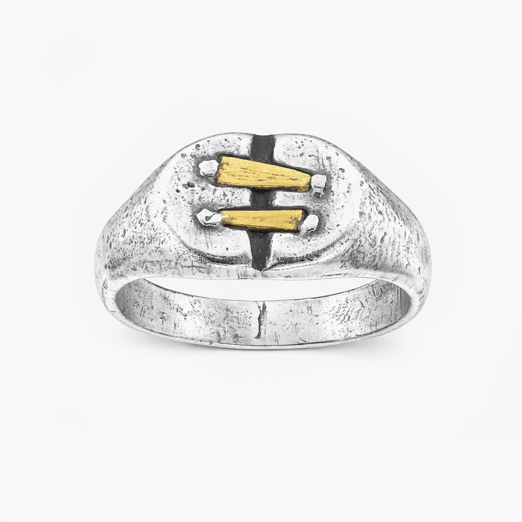 Golden Stitches Sterling Silver Ring-Ring-Kompsós