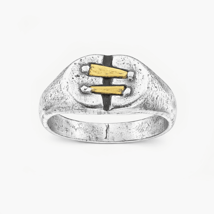 Golden Stitches Sterling Silver Ring-Ring-Kompsós