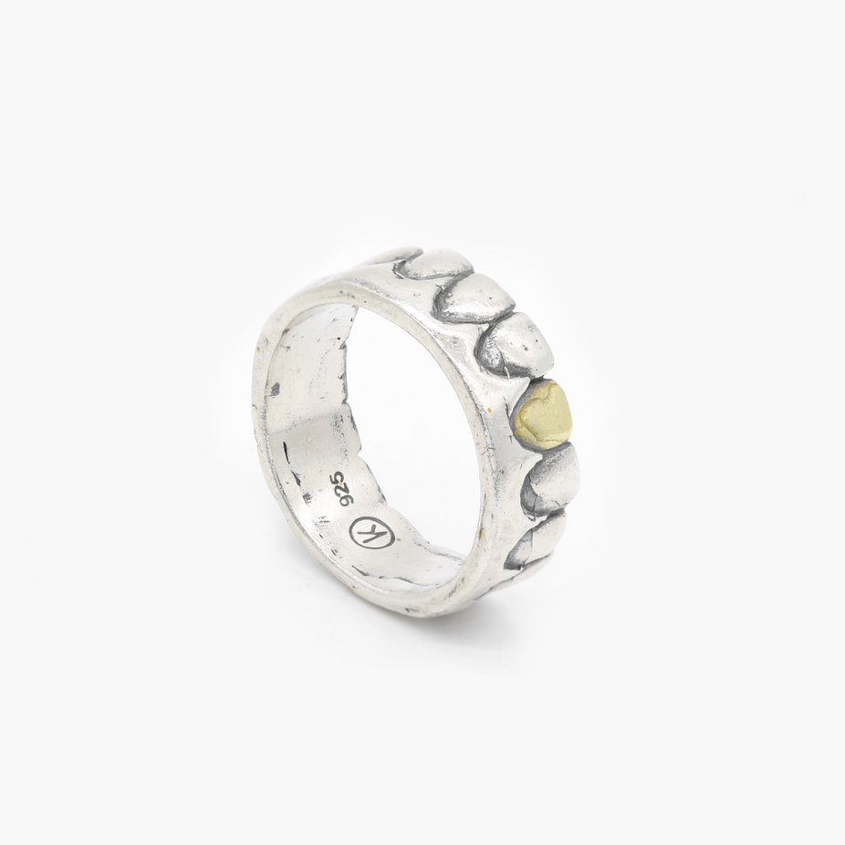 Golden Tooth Sterling Silver Ring-Ring-Kompsós