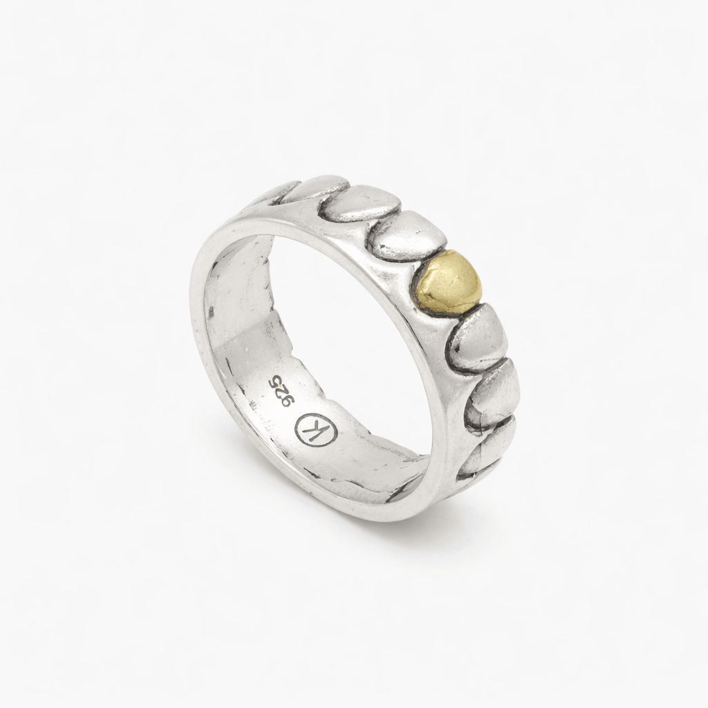 Golden Tooth Sterling Silver Ring-Ring-Kompsós