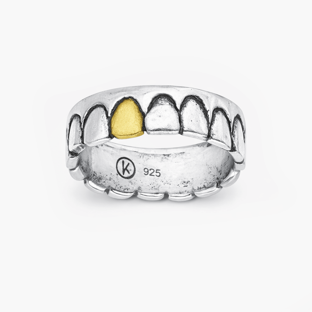 Golden Tooth Sterling Silver Ring-Ring-Kompsós