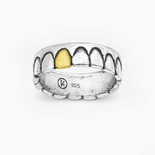 Golden Tooth Sterling Silver Ring-Ring-Kompsós