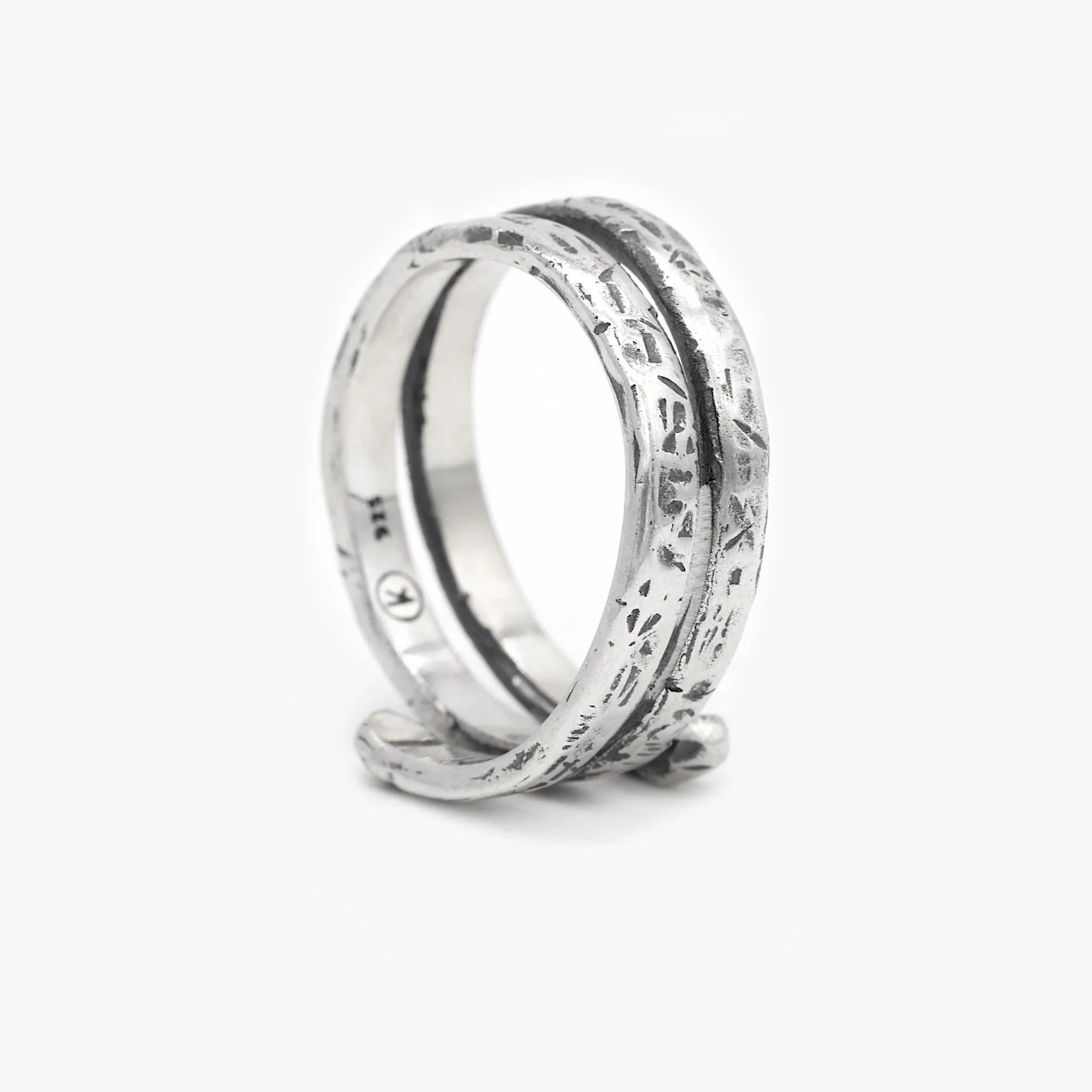 Hand-Forged Band Sterling Silver Ring-Ring-Kompsós