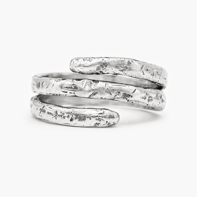Hand-Forged Band Sterling Silver Ring-Ring-Kompsós