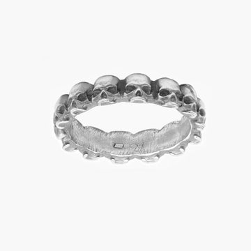 Hand-Forged Skull Sterling Silver Ring-Ring-Kompsós