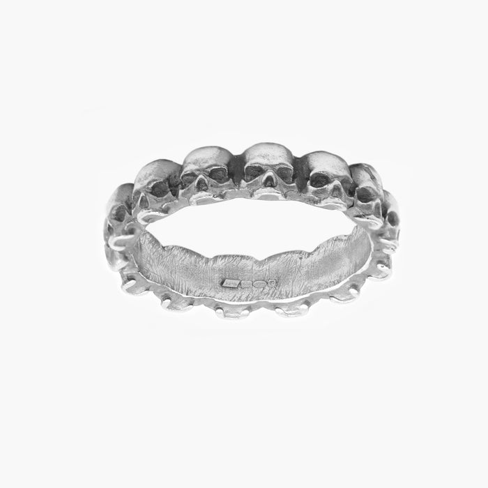 Hand-Forged Skull Sterling Silver Ring-Ring-Kompsós