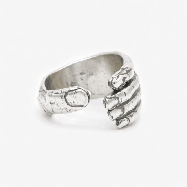 Hand Sterling Silver Signet Ring-Ring-Kompsós