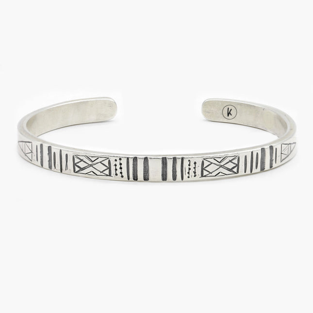 Hand-forged "Navajo" Silver Bangle-Jewelry-Kompsós