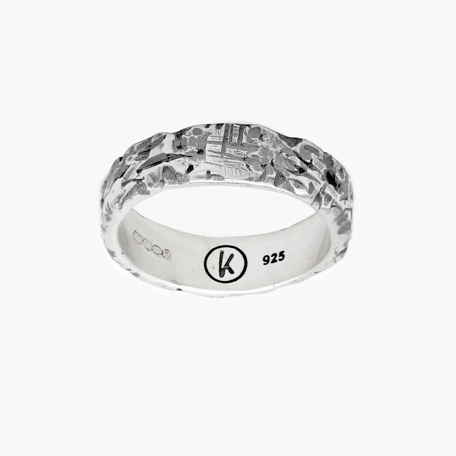Hand-forged Sterling Silver Band Ring-Ring-Kompsós