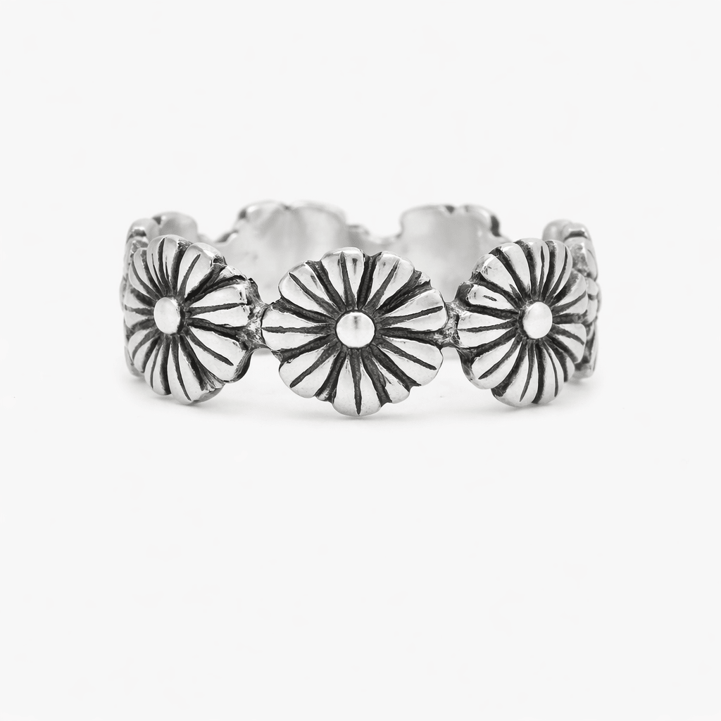 Hand-forged Sterling Silver Daisy Ring-Ring-Kompsós