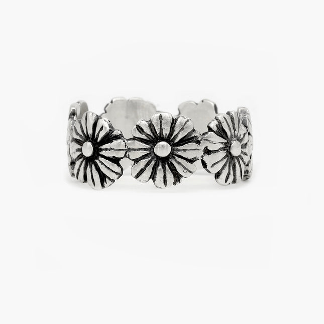 Hand-forged Sterling Silver Daisy Ring-Ring-Kompsós