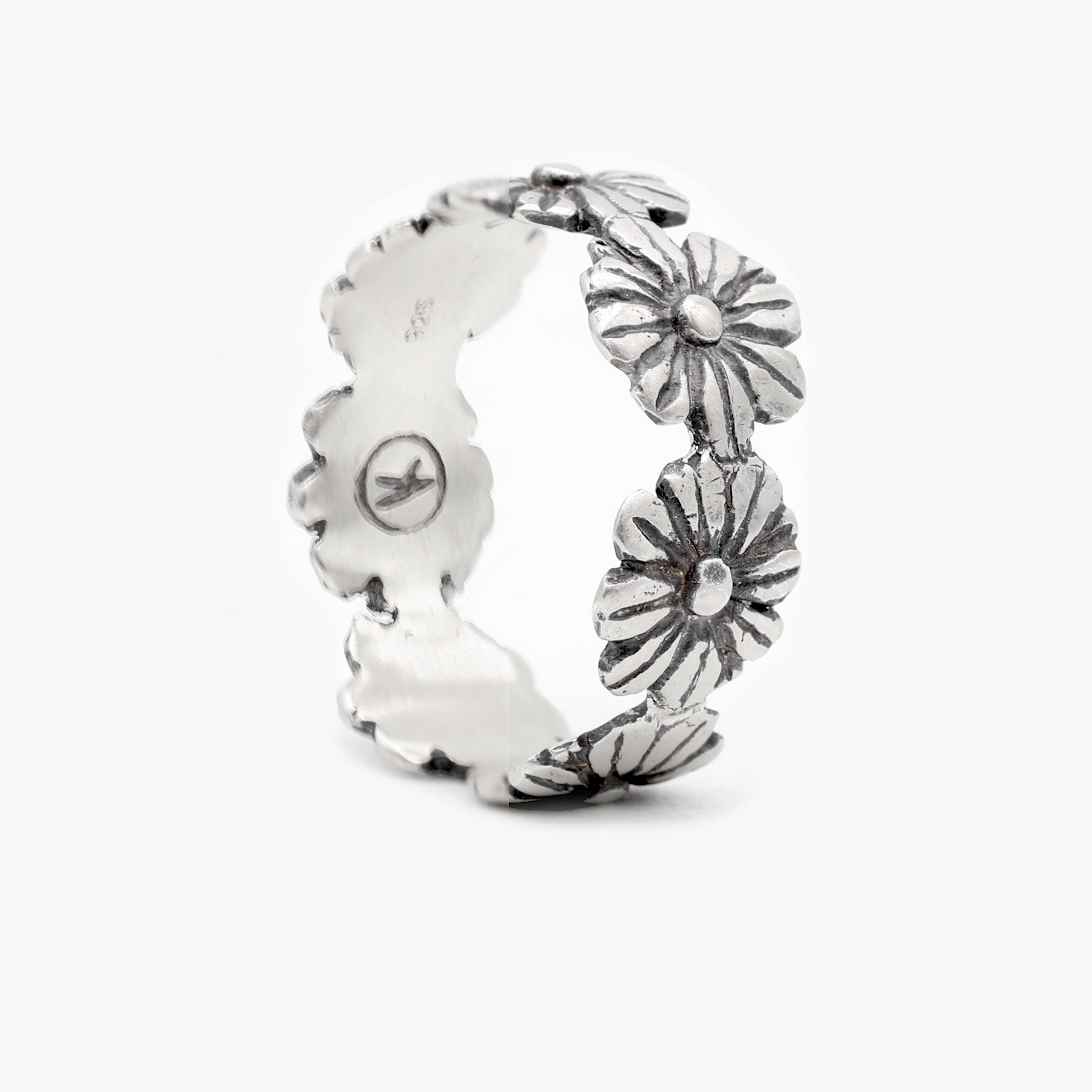Hand-forged Sterling Silver Daisy Ring-Ring-Kompsós