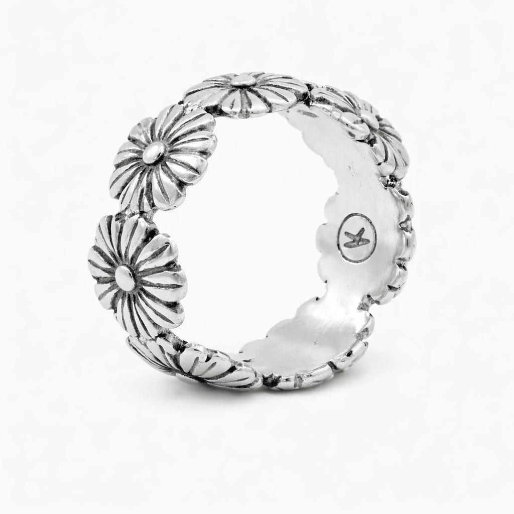 Hand-forged Sterling Silver Daisy Ring-Ring-Kompsós