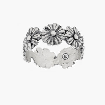 Hand-forged Sterling Silver Daisy Ring-Ring-Kompsós