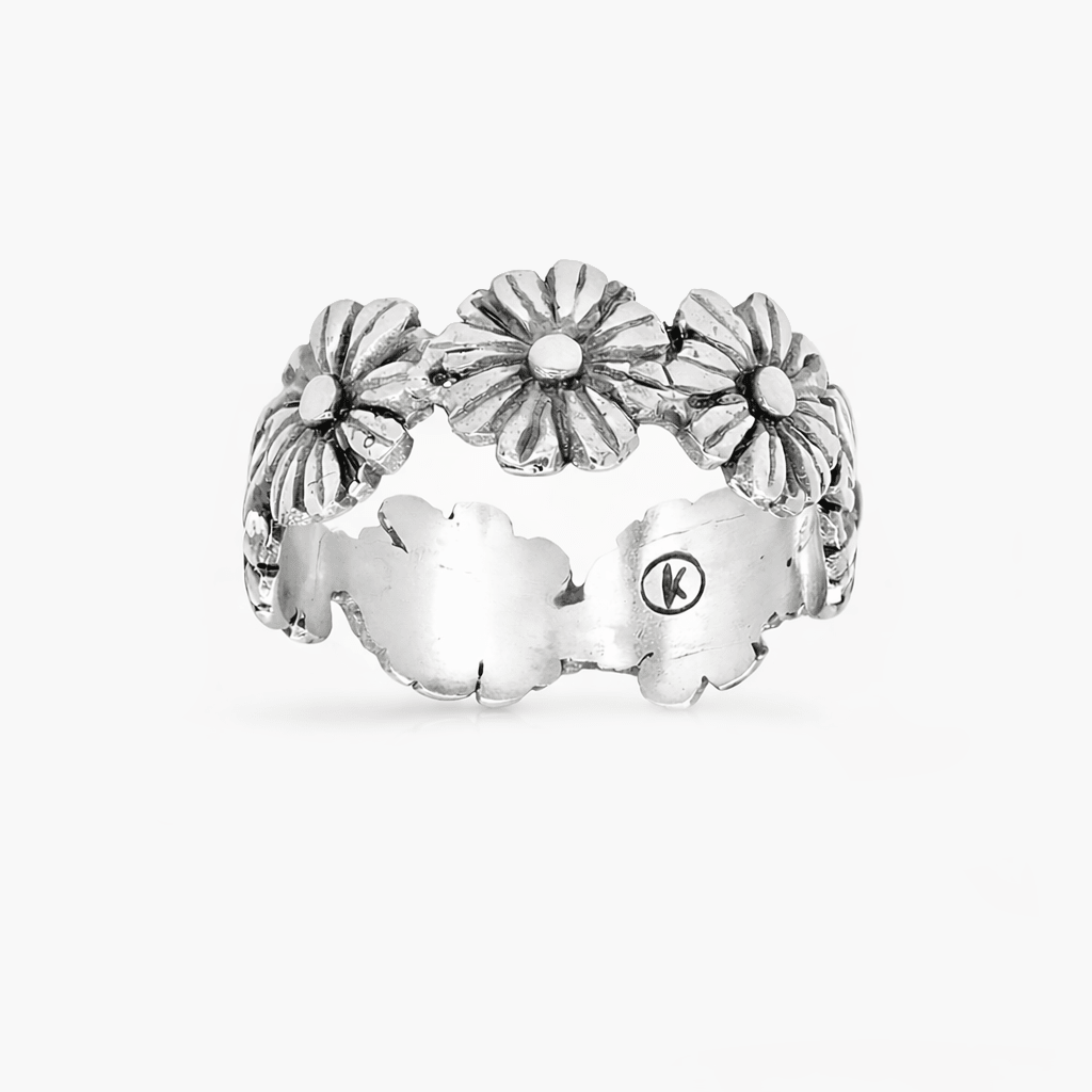 Hand-forged Sterling Silver Daisy Ring-Ring-Kompsós