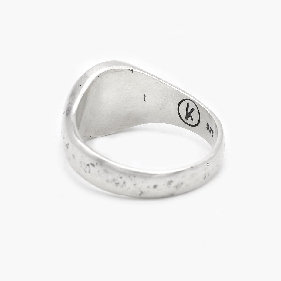 Hand-forged Sunburst Sterling Silver Signet Ring-Ring-Kompsós