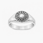 Hand-forged Sunburst Sterling Silver Signet Ring