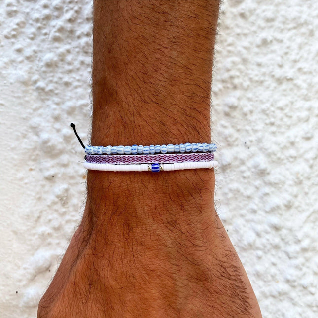 Handmade Purnama Bracelet 1 (White/Blue) - Kompsós