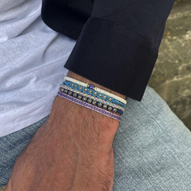 Handmade Purnama Bracelet 1 (White/Blue) - Kompsós