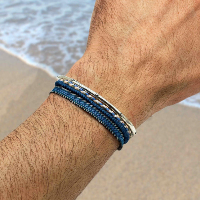 Handmade Purnama Bracelet 25 (Blue/Silver) - Kompsós
