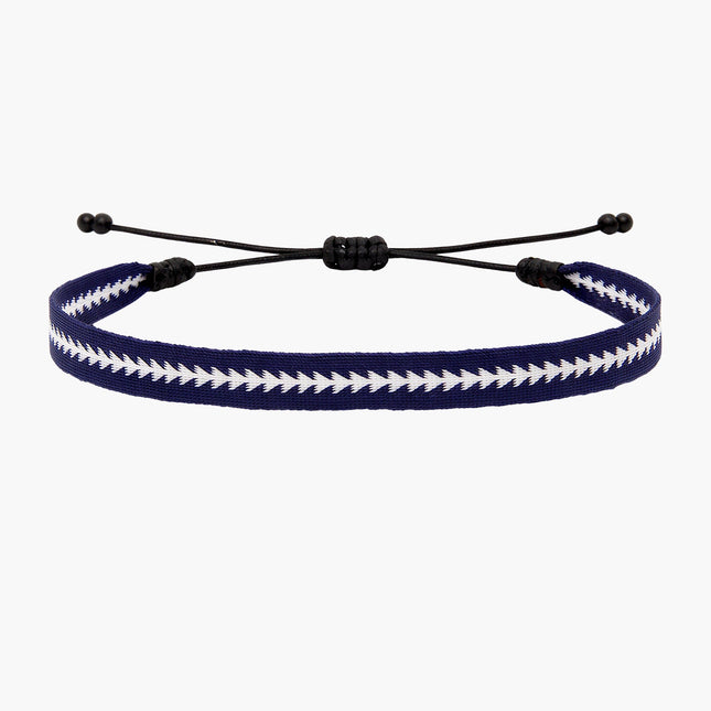 Handmade Purnama Bracelet 46 (Navy Blue/White) - Kompsós