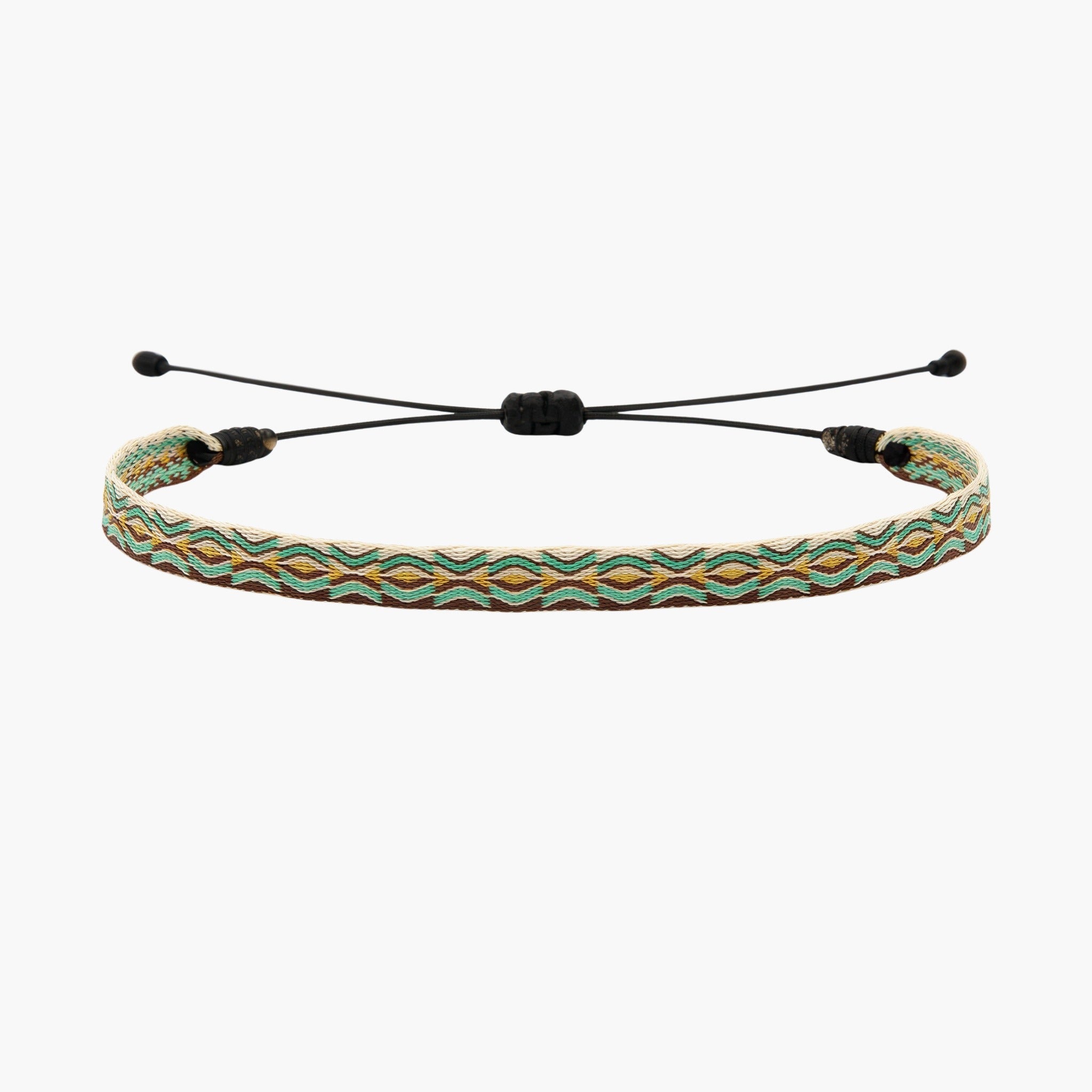 Handmade Purnama Bracelet 5 (Turquoise/Brown/Cream) - Kompsós