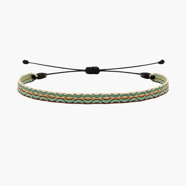 Handmade Purnama Bracelet 5 (Turquoise/Brown/Cream) - Kompsós
