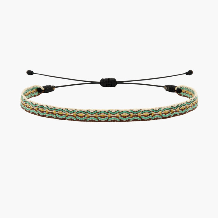 Handmade Purnama Bracelet 5 (Turquoise/Brown/Cream) - Kompsós