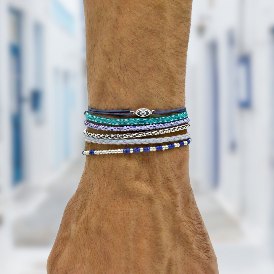 Handmade Purnama Bracelet 65 (Blue Waves/Turquoise)