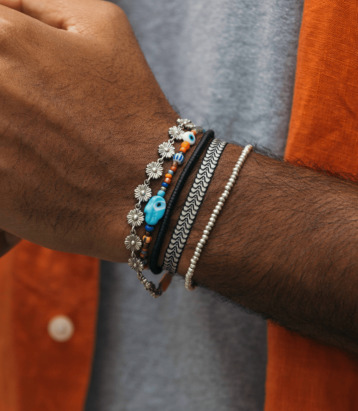 Handmade Purnama Bracelet 7 (Cream/Black) - Kompsós