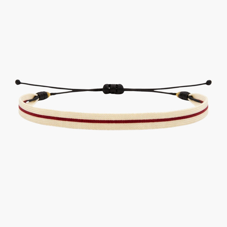Handmade Purnama Bracelet 74 (Cream/Burgundy) - Kompsós