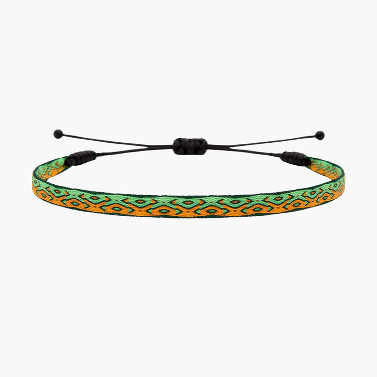 Handmade Purnama Bracelet 80 (Green/Orange) - Kompsós