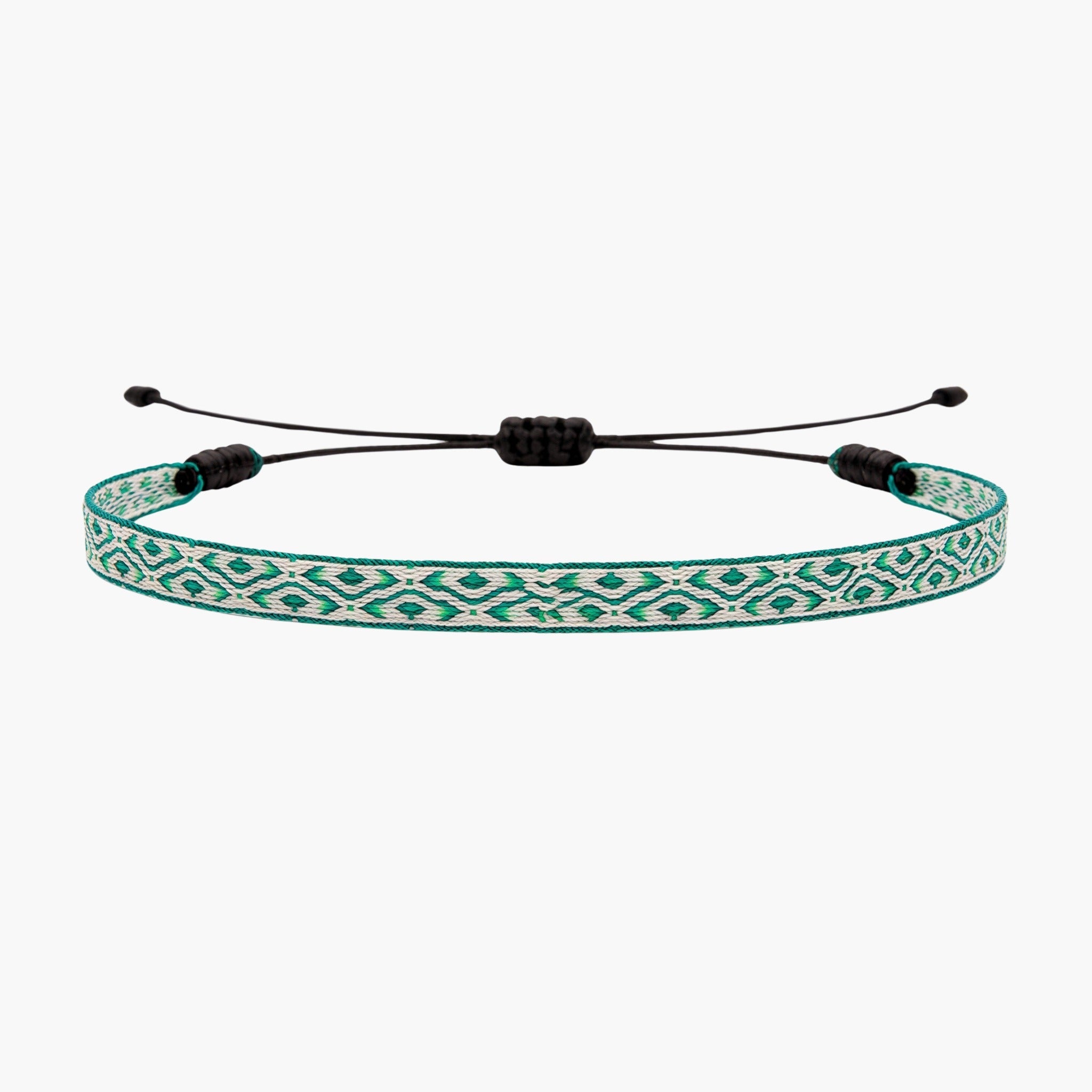 Handmade Purnama Bracelet 81 (Emerald Green/White) - Kompsós