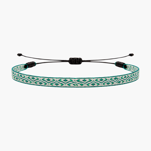 Handmade Purnama Bracelet 81 (Emerald Green/White) - Kompsós