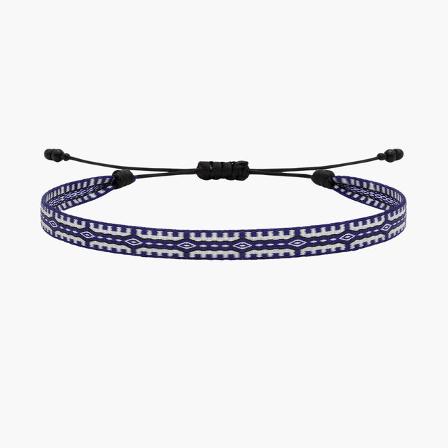 Handmade Purnama Bracelet 84 (Navy Blue/White) - Kompsós