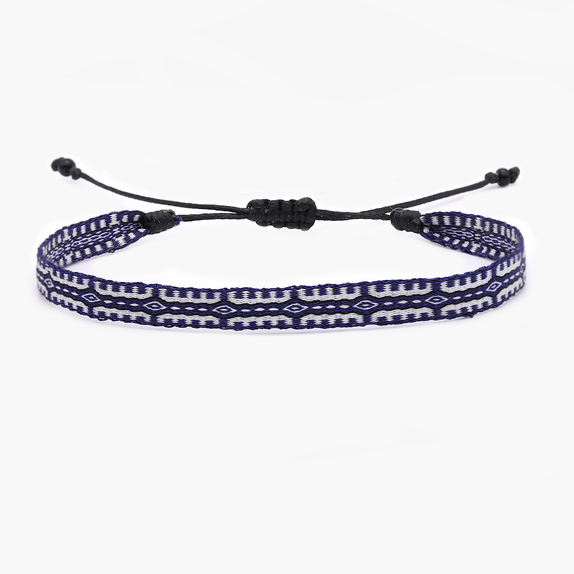 Handmade Purnama Bracelet 84 (Navy Blue/White)