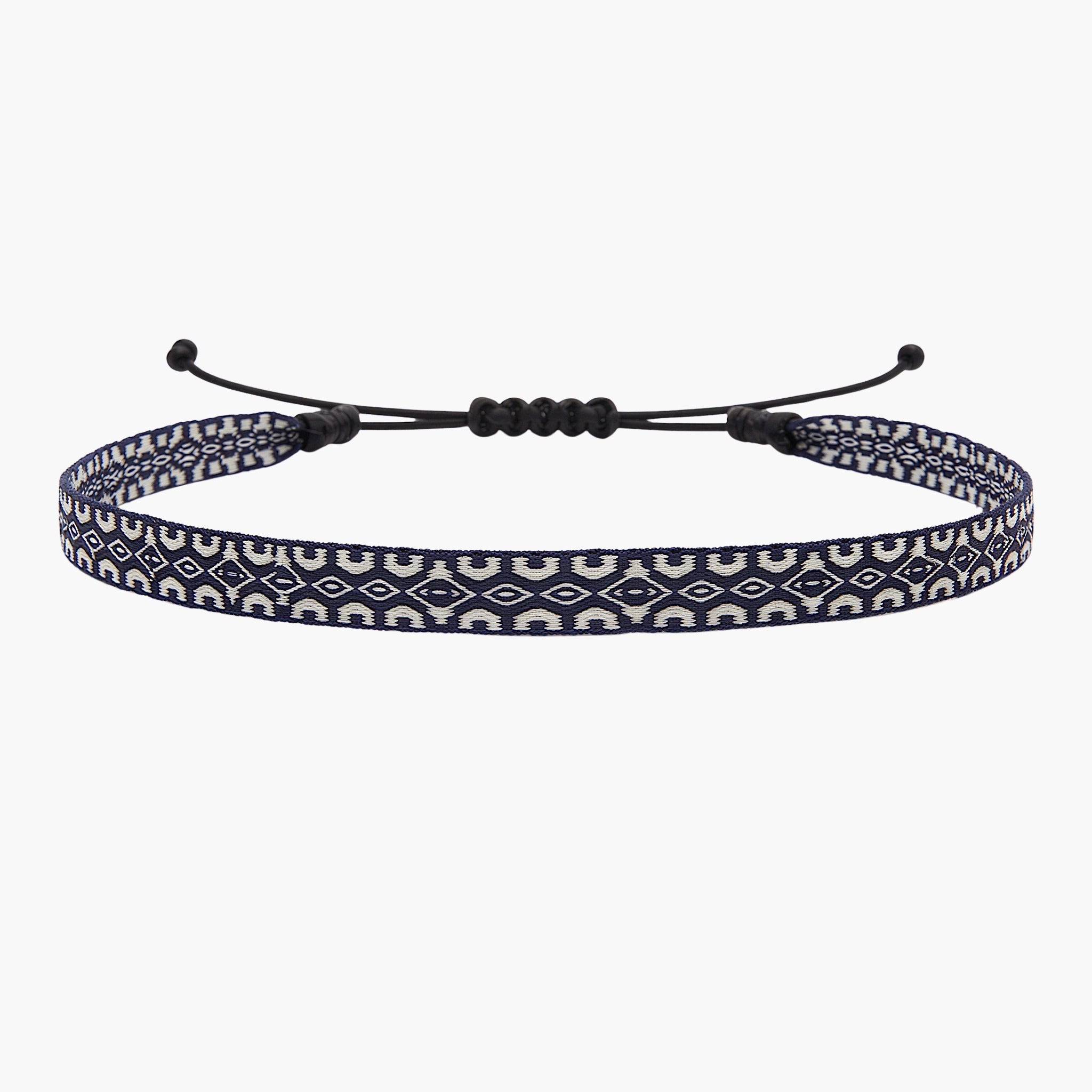 Handmade Purnama Bracelet 86 (Navy Blue/White) - Kompsós