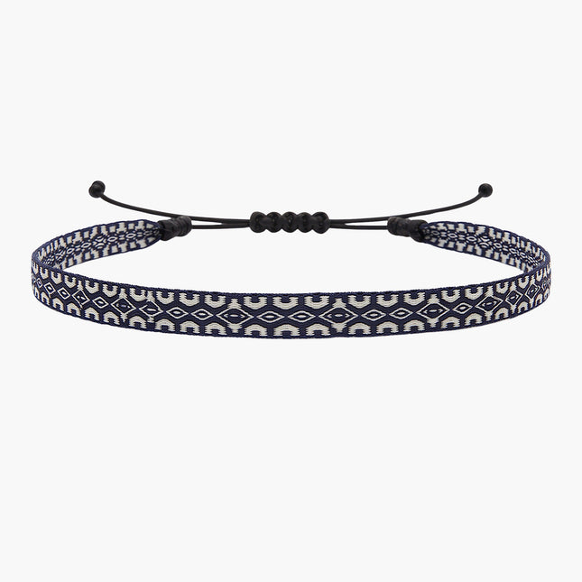 Handmade Purnama Bracelet 86 (Navy Blue/White) - Kompsós