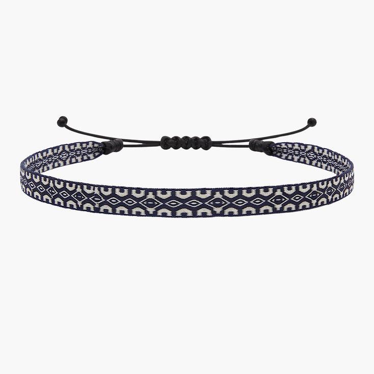 Handmade Purnama Bracelet 86 (Navy Blue/White) - Kompsós