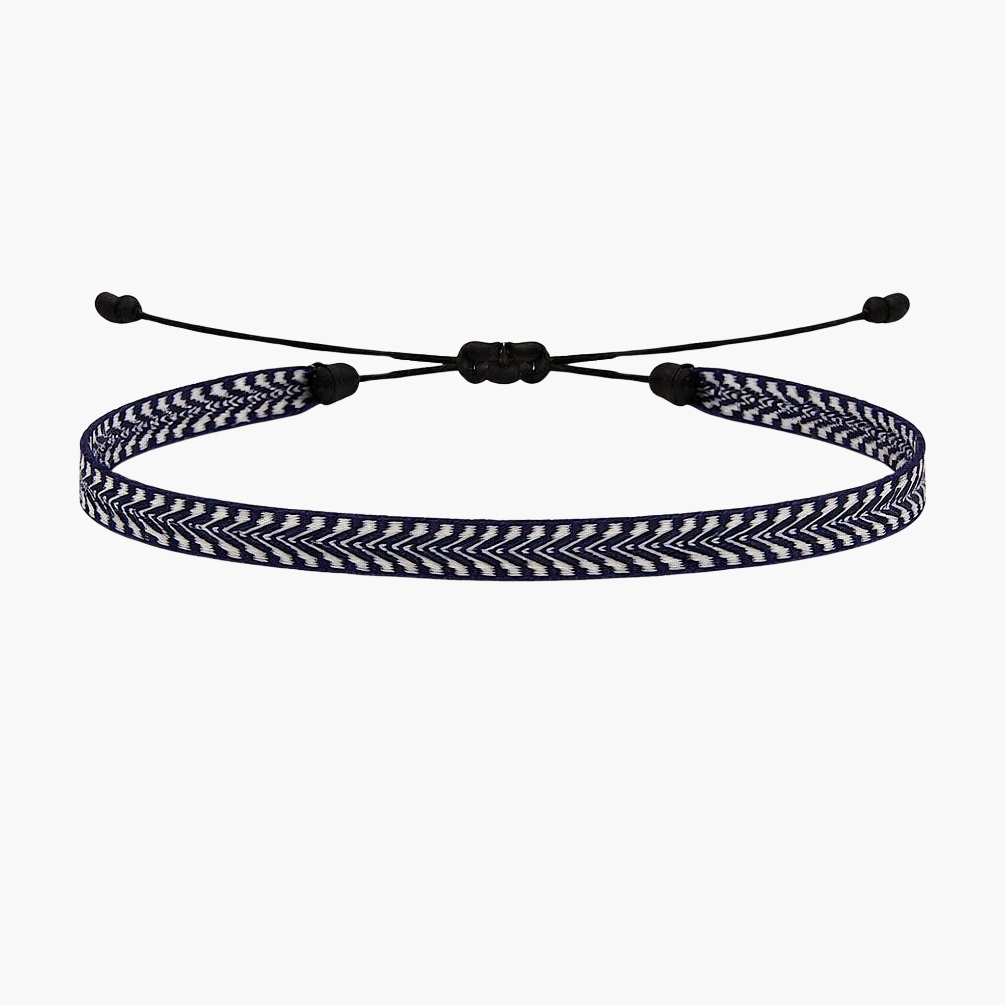 Handmade Purnama Bracelet 87 (Navy Blue/White) - Kompsós