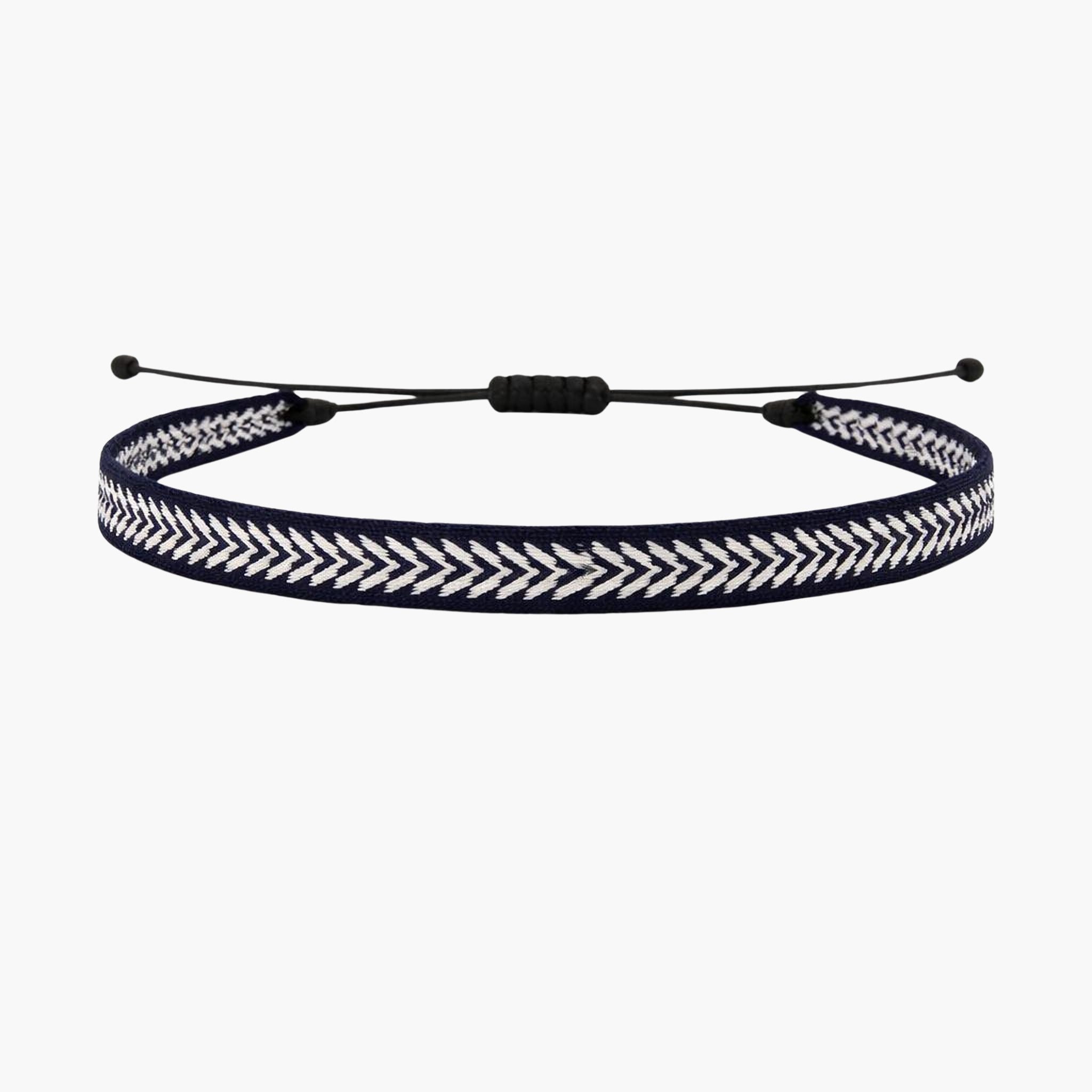 Handmade Purnama Bracelet 89 (Navy Blue/White) - Kompsós