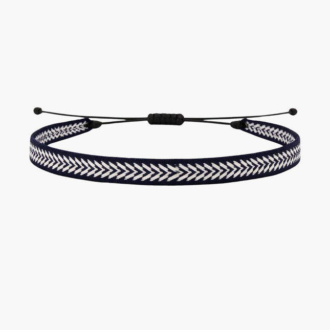 Handmade Purnama Bracelet 89 (Navy Blue/White) - Kompsós