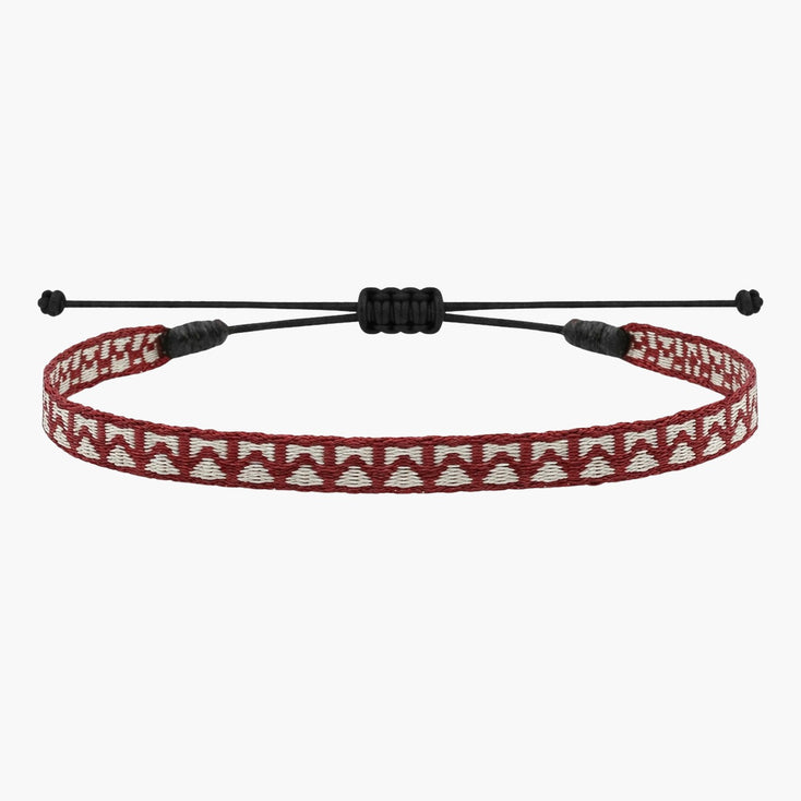 Handmade Purnama Bracelet (Burgundy/Cream)