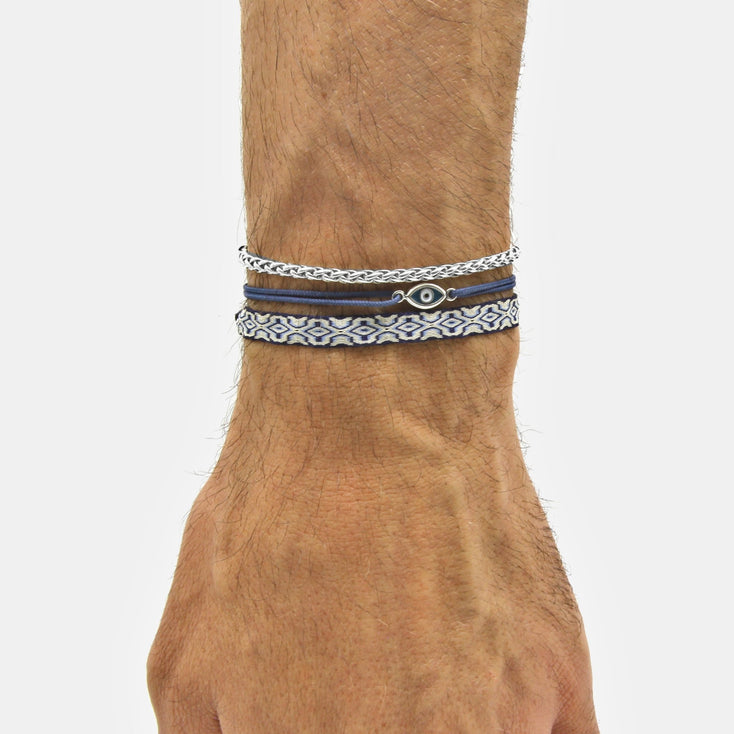Handmade Purnama Bracelet (Cream/Blue) - Kompsós