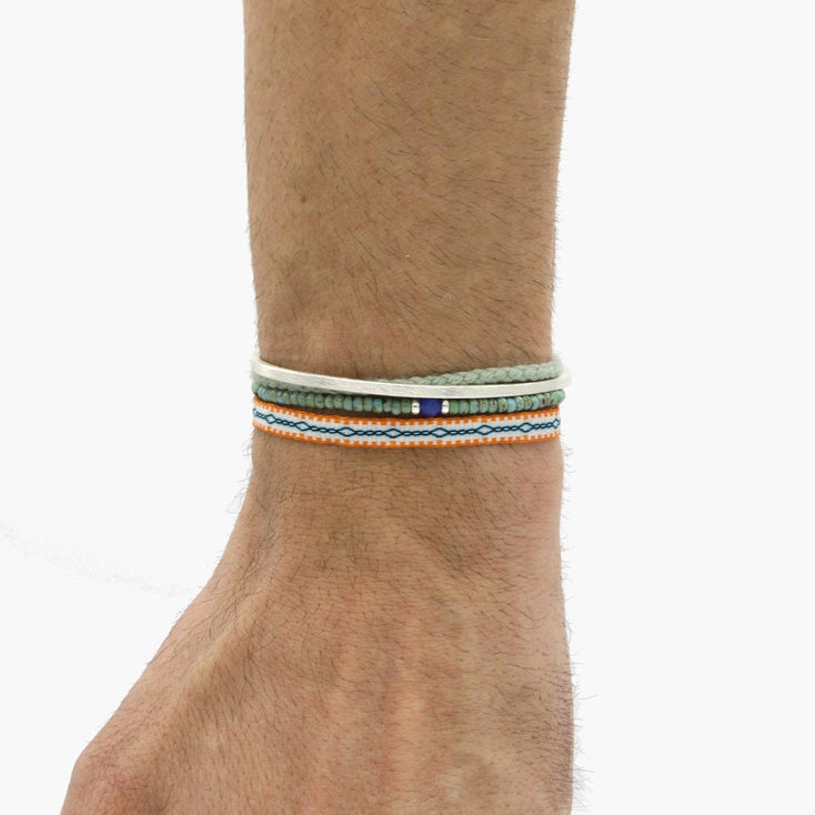 Handmade Purnama Bracelet (Orange/Blue/White) - Kompsós