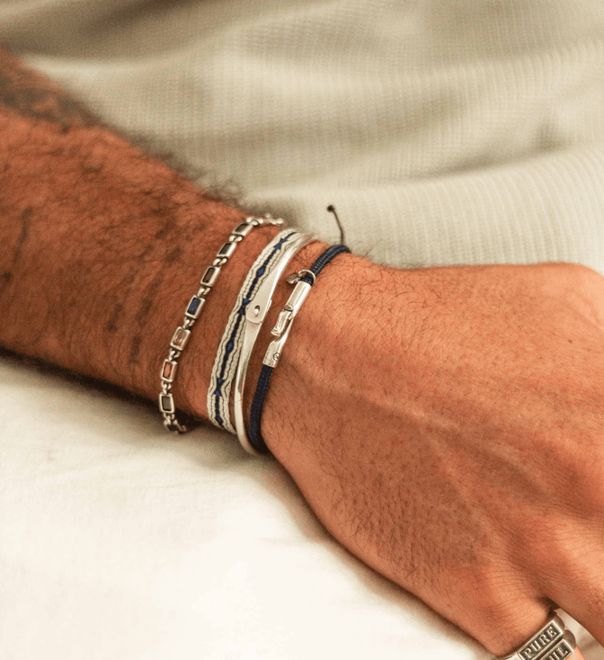 Handmade Purnama Bracelet (White/Blue) - Kompsós