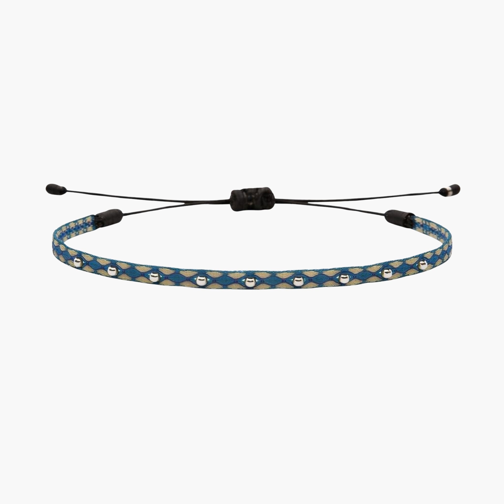 Handmade Silver Purnama Bracelet 28 (Blue) - Kompsós